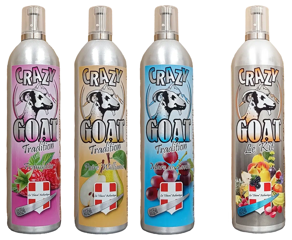 La Chèvre, boisson traditionnelle savoyarde mousseuse et festive servie dans un récipient réutilisable breveté par Crazy Goat
