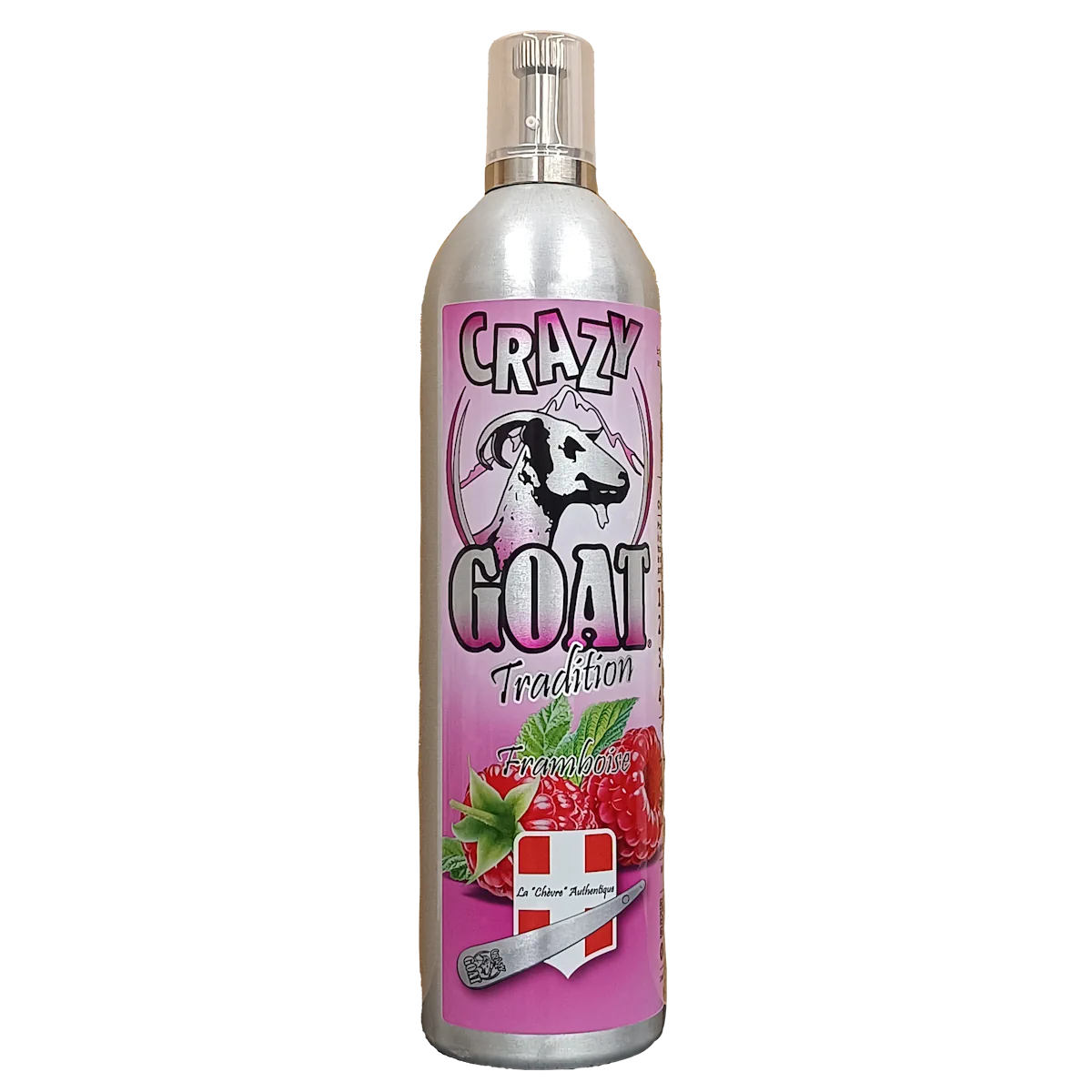 Bouteille de boisson la chèvre Crazy Goat parfum Framboise